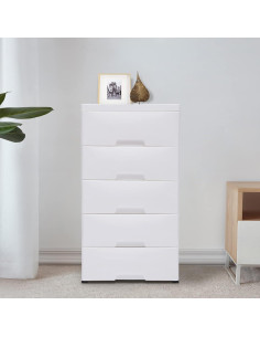 Armario Blanco ZUANYAN 5 Cajones Torre de Almacenamiento 2