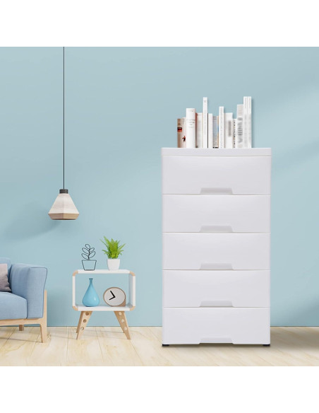 Armario Blanco ZUANYAN 5 Cajones Torre de Almacenamiento