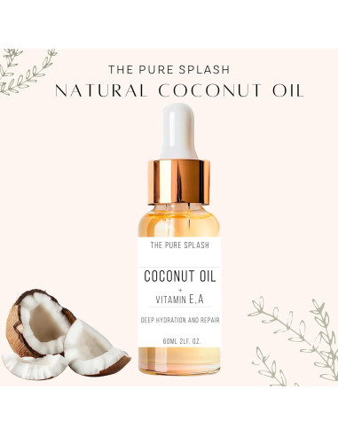 Aceite de Coco Natural THE PURE SPLASH 60ml - Hidratación Piel y Cabello