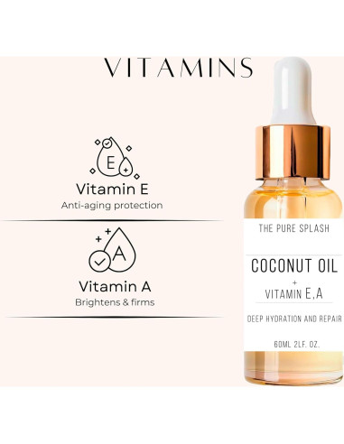 Aceite de Coco Natural THE PURE SPLASH 60ml - Hidratación Piel y Cabello