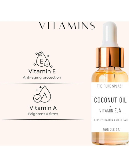 Aceite de Coco Natural THE PURE SPLASH 60ml - Hidratación Piel y Cabello