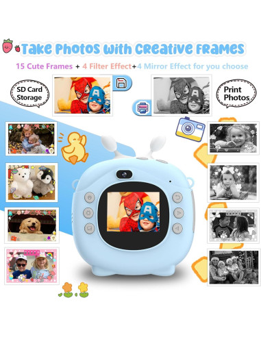 Cámara Instantánea Joytrip D103 Azul para Niños 3-12 Años