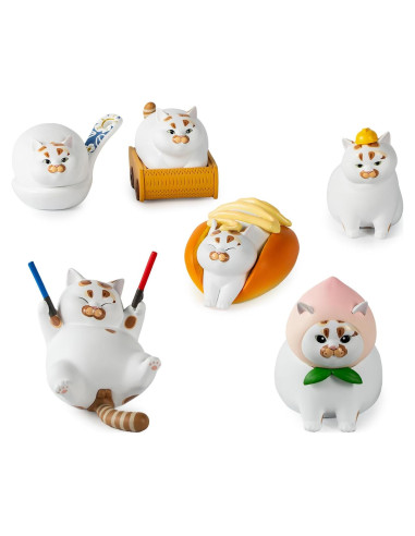 Set de 6 Figuras Coleccionables LouLou Cerdo Gato Serie-2