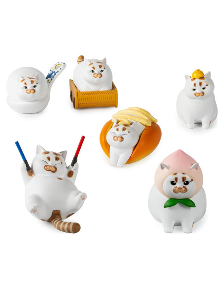 Set de 6 Figuras Coleccionables LouLou Cerdo Gato Serie-2