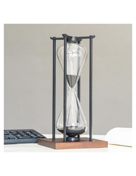 Temporizador de Arena Lmzxmcy Negro 60 Minutos Decorativo