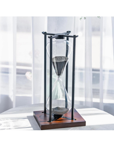 Temporizador de Arena Lmzxmcy Negro 60 Minutos Decorativo