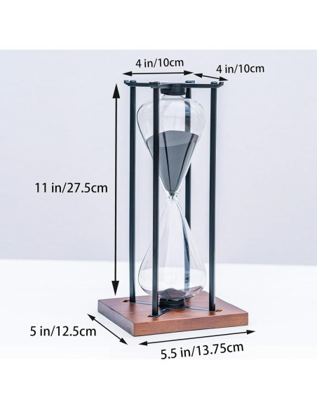 Temporizador de Arena Lmzxmcy Negro 60 Minutos Decorativo