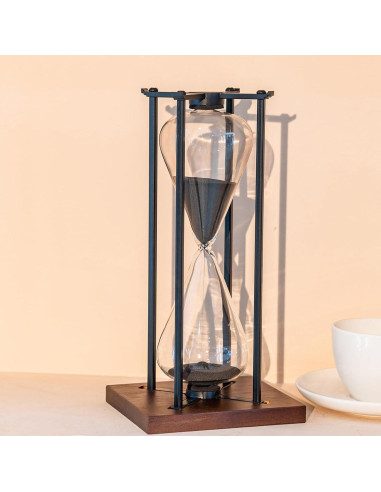 Temporizador de Arena Lmzxmcy Negro 60 Minutos Decorativo