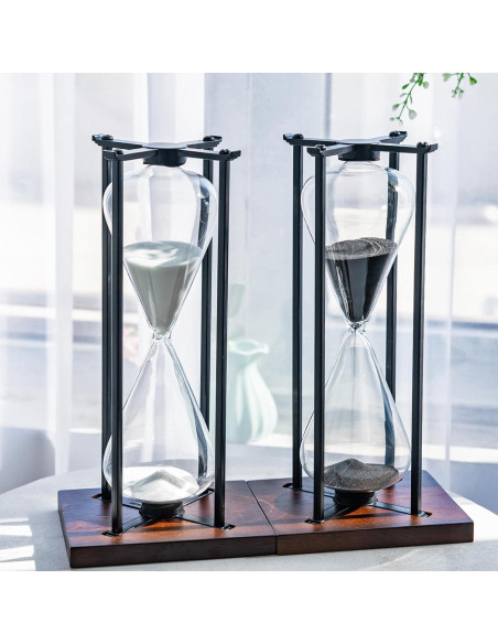 Temporizador de Arena Lmzxmcy Negro 60 Minutos Decorativo