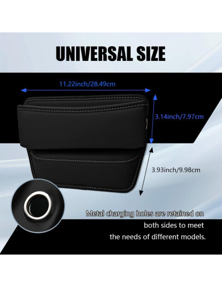 Organizador de Espacio entre Asientos de Coche PACLVIO Cuero Negro