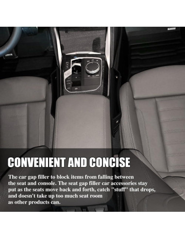 Organizador de Espacio entre Asientos de Coche PACLVIO Cuero Negro
