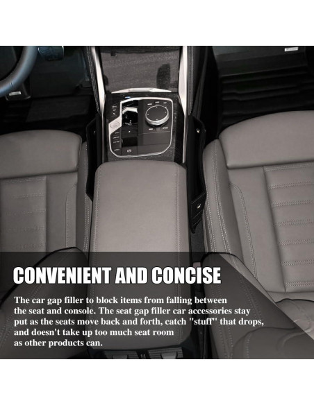 Organizador de Espacio entre Asientos de Coche PACLVIO Cuero Negro