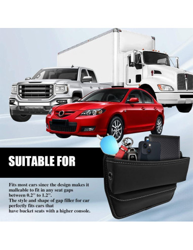 Organizador de Espacio entre Asientos de Coche PACLVIO Cuero Negro