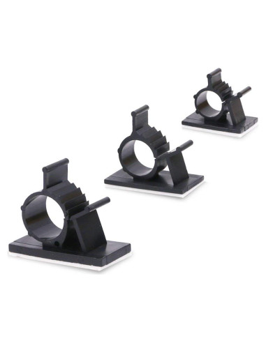 100 Clips de Cable Autoadhesivos Rustark - 3 Tamaños Ajustables