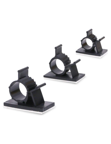 100 Clips de Cable Autoadhesivos Rustark - 3 Tamaños Ajustables