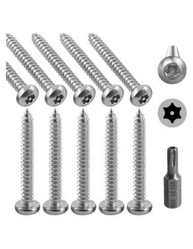 Hilitchi 50 Tornillos de Cabeza Redonda Torx Acero Inoxidable 38mm
