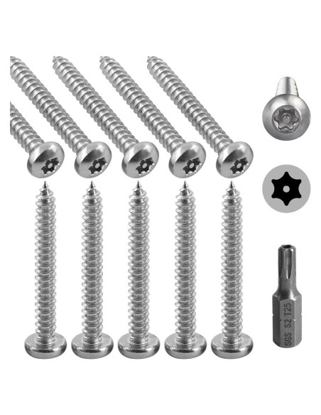 Hilitchi 50 Tornillos de Cabeza Redonda Torx Acero Inoxidable 38mm