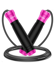 Cuerda de Saltar Gritin 3M Ajustable con Mango de Espuma Rosa