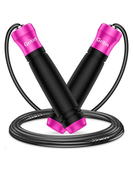 Cuerda de Saltar Gritin 3M Ajustable con Mango de Espuma Rosa