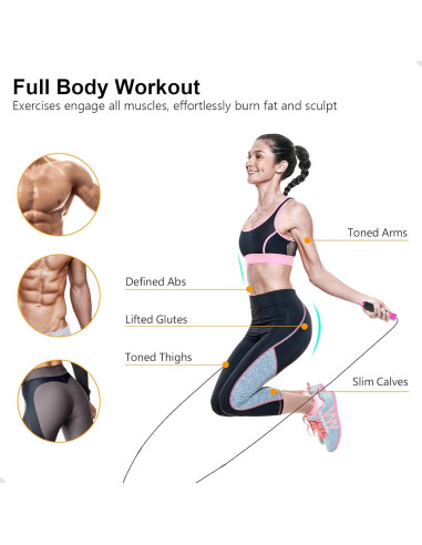 Cuerda de Saltar Gritin 3M Ajustable con Mango de Espuma Rosa