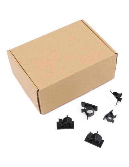 100 Clips de Cable Autoadhesivos Rustark - 3 Tamaños Ajustables