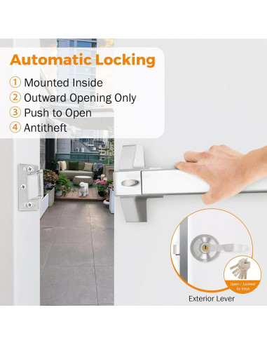 Dispositivo de Salida de Emergencia BEAMNOVA 70 cm con Cerradura