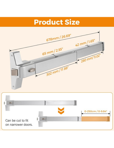 Dispositivo de Salida de Emergencia BEAMNOVA 70 cm con Cerradura
