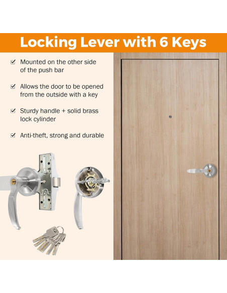 Dispositivo de Salida de Emergencia BEAMNOVA 70 cm con Cerradura