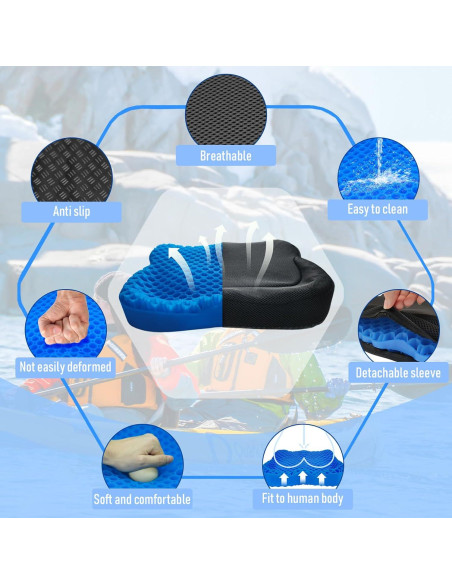 Cojín Antideslizante NEW-Vi para Asiento de Kayak - Gel Impermeable