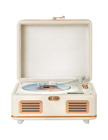 Reproductor de CD Portátil Tatyria Blanco con Bluetooth y Control Remoto