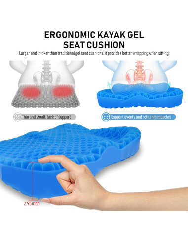 Cojín Antideslizante NEW-Vi para Asiento de Kayak - Gel Impermeable