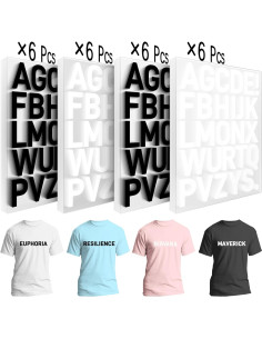 Letras de Hierro para Ropa Flowing Fun - 24 Hojas 10.4 cm 2