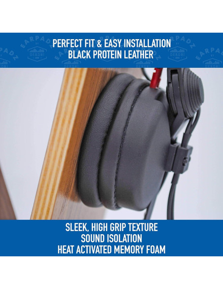 Earpadz Medianoche Dekoni para Sennheiser HD25 - Almohadillas de Repuesto