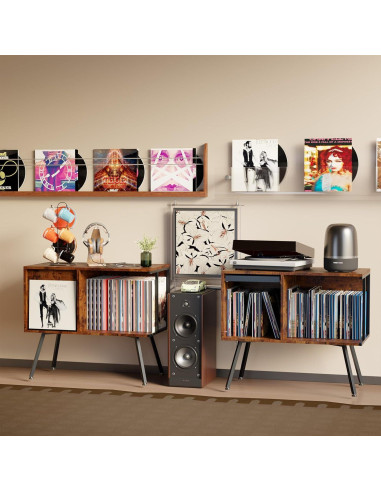 Soporte para Tocadiscos Faesun CPJ-1 con Tapa Abatible y Almacenamiento para 250 Álbumes