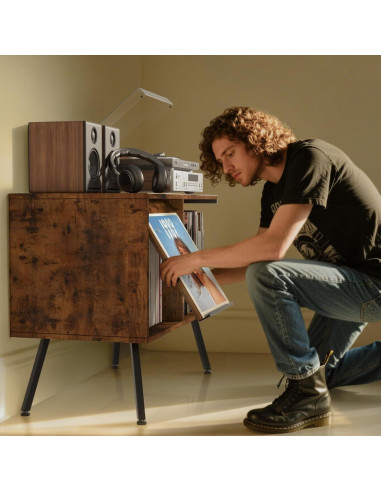 Soporte para Tocadiscos Faesun CPJ-1 con Tapa Abatible y Almacenamiento para 250 Álbumes