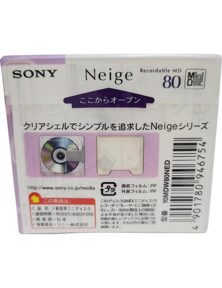 Minidisco Sony 80 Minutos Neige - Paquete de 10 Discos