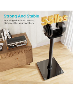 Soportes de Altavoces PEGZONE HWS1007BK, 76.4 CM, 24.95 KG, Negro 2