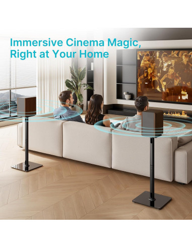 Soportes de Altavoces PEGZONE HWS1007BK, 76.4 CM, 24.95 KG, Negro