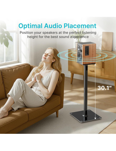 Soportes de Altavoces PEGZONE HWS1007BK, 76.4 CM, 24.95 KG, Negro