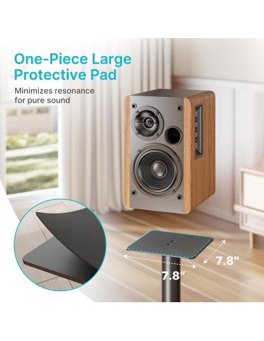 Soportes de Altavoces PEGZONE HWS1007BK, 76.4 CM, 24.95 KG, Negro