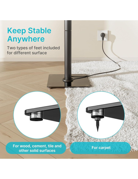 Soportes de Altavoces PEGZONE HWS1007BK, 76.4 CM, 24.95 KG, Negro