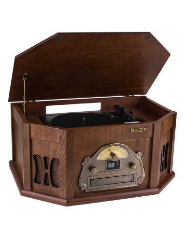 Sistema de Tocadiscos Boytone BT-25MB Madera Natural 8-en-1