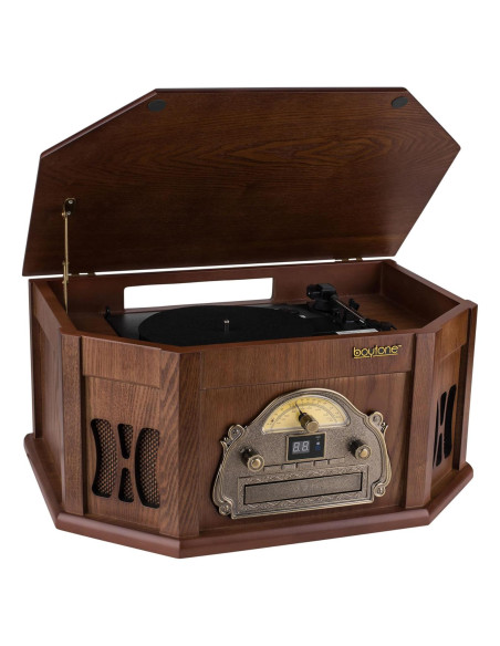 Sistema de Tocadiscos Boytone BT-25MB Madera Natural 8-en-1