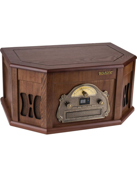 Sistema de Tocadiscos Boytone BT-25MB Madera Natural 8-en-1