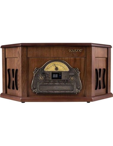 Sistema de Tocadiscos Boytone BT-25MB Madera Natural 8-en-1