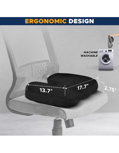 Cojín de Asiento Ortopédico EcoNour ENGEOC de Espuma de Memoria