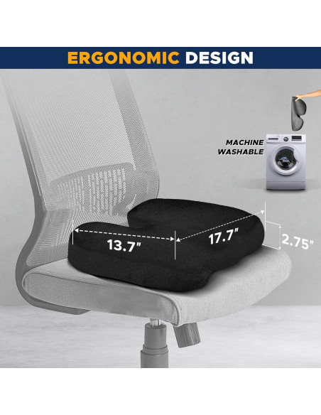 Cojín de Asiento Ortopédico EcoNour ENGEOC de Espuma de Memoria