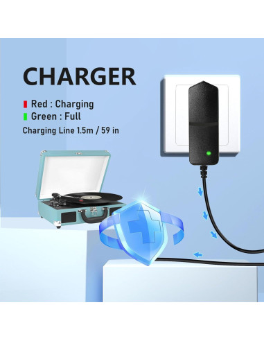 Cable de Alimentación 5V 1A 2A Bccxzm para Tocadiscos VSC-550BT