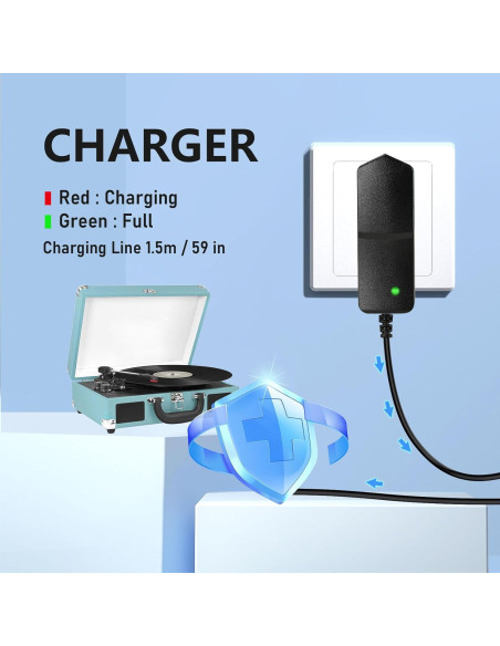 Cable de Alimentación 5V 1A 2A Bccxzm para Tocadiscos VSC-550BT