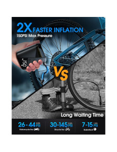 Bomba de Aire Eléctrica Dskaoo BK10 150 PSI Recargable 3200mAh 2